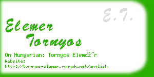 elemer tornyos business card